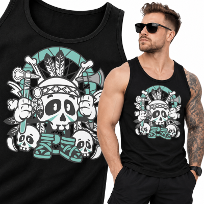 TANK TOP  ANIMOWANY  INDIAN SKULL